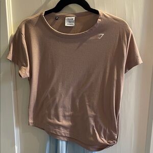 BUNDLE Gymshark Women's Beige Short Sleeve Tee and Blue Top